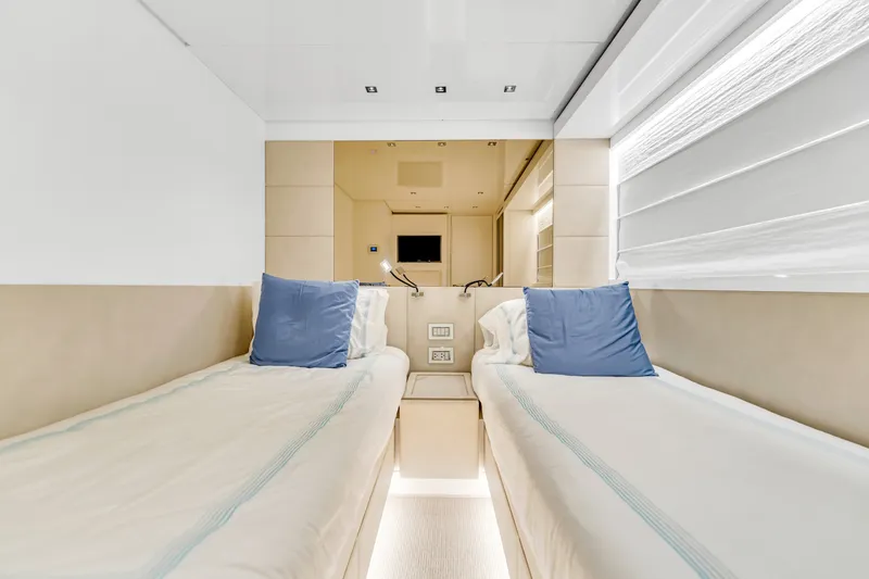 Slide: The Image of Luxurious twin cabin interior on 2018 Sanlorenzo SL78 yacht with modern design. - 30