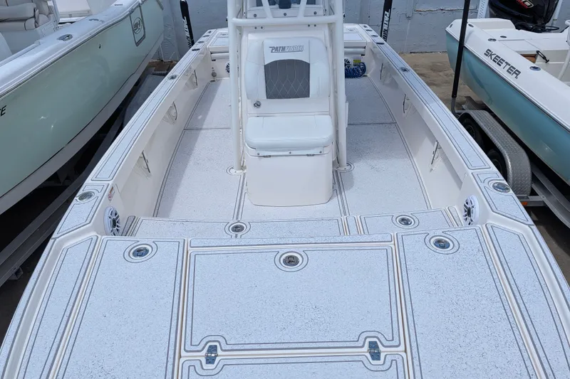 Slide: The Image of 2021 Pathfinder 2500 Hybrid boat interior with spacious deck and seating. - 43