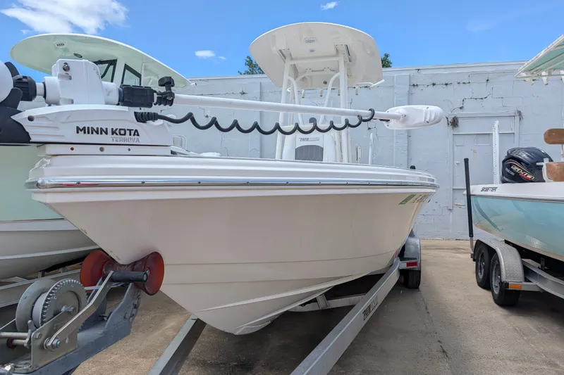 Slide: The Image of 2021 Pathfinder 2500 Hybrid boat with Minn Kota Terrova motor on trailer. - 3