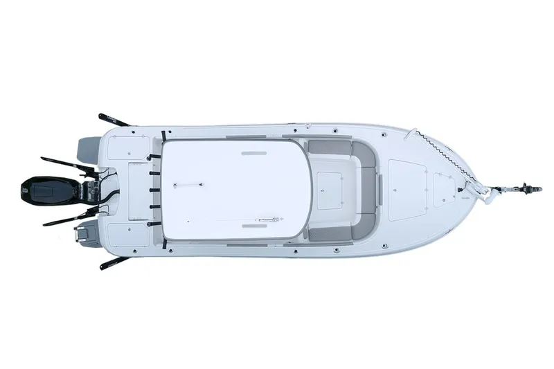 Slide: The Image of Manufacturer Provided Image: Top view of 2026 Caymas 26 HB boat, showcasing sleek design and spacious deck layout. - 16