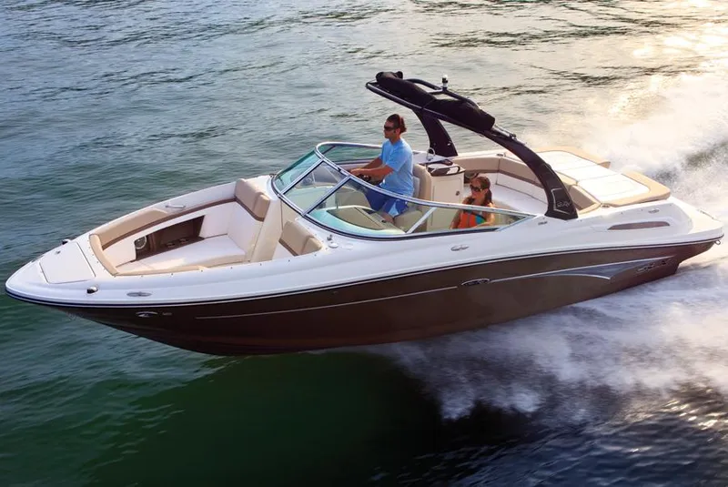 Slide: The Image of Manufacturer Provided Image: 2012 Sea Ray 250 SLX speedboat cruising on water. - 5