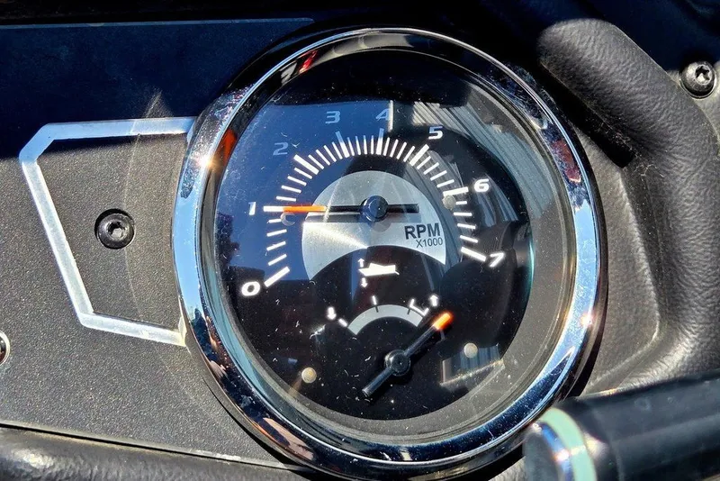 Slide: The Image of Tachometer of 2026 Skeeter ZXR21 showing RPM and fuel gauge. - 43