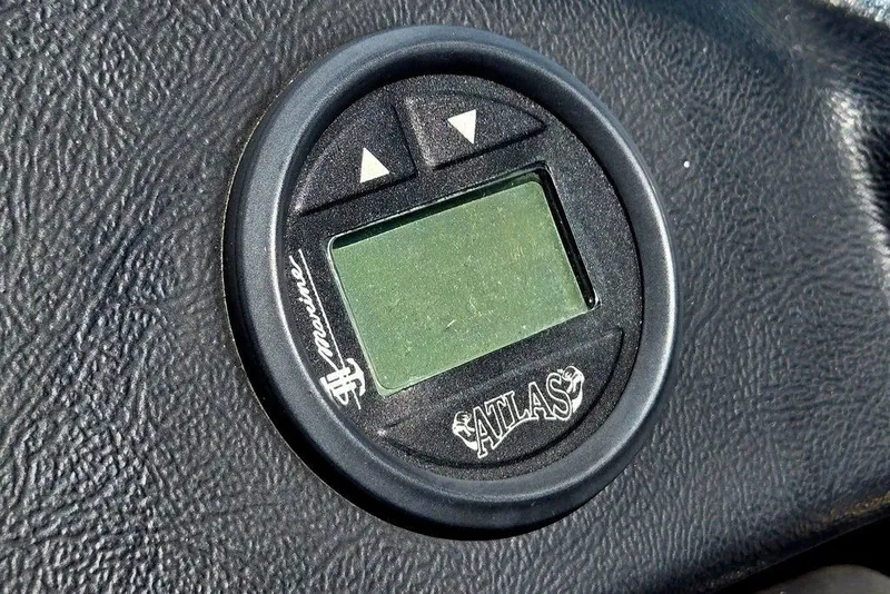Slide: The Image of Digital display on Skeeter ZXR21 boat dashboard, featuring Atlas logo, 2026 model. - 11