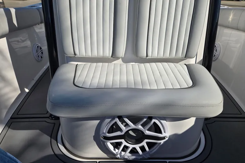Slide: The Image of 2023 Sea Fox 248 Commander boat seat with integrated speaker. - 26