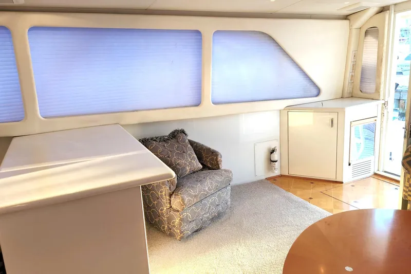 Slide: The Image of Interior of 1988 Ocean Yachts 48 Super Sport with plush seating and modern decor. - 29