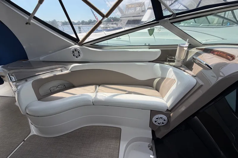 Slide: The Image of Luxurious interior of 2004 Wellcraft 3700 Martinique yacht with plush seating and modern design. - 13