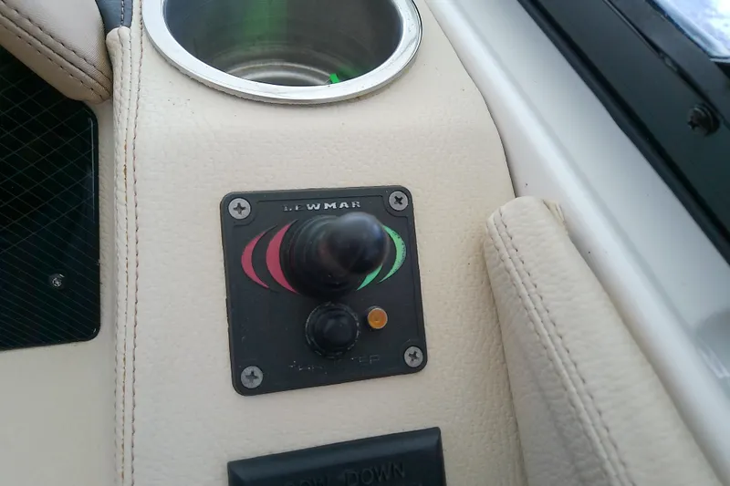 Slide: The Image of Control panel on 2019 Regal 29 OBX boat with Lewmar joystick. - 31