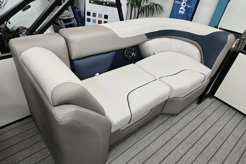Slide: The Image of Luxurious seating on 2027 Godfrey Sweetwater 2286 SBC boat, featuring modern design and comfort. - 17