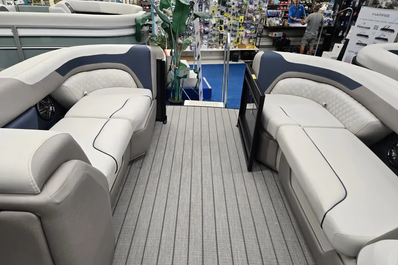 Slide: The Image of Luxurious interior of 2027 Godfrey Sweetwater 2286 SFLC pontoon boat with plush seating. - 24