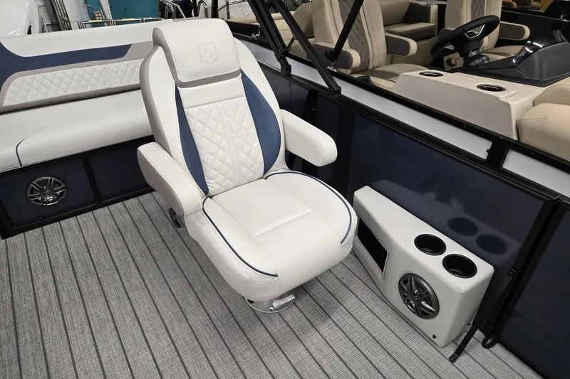 Slide: The Image of Luxurious seating on 2027 Godfrey Sweetwater 2286 SFLC boat with modern design and cup holders. - 7