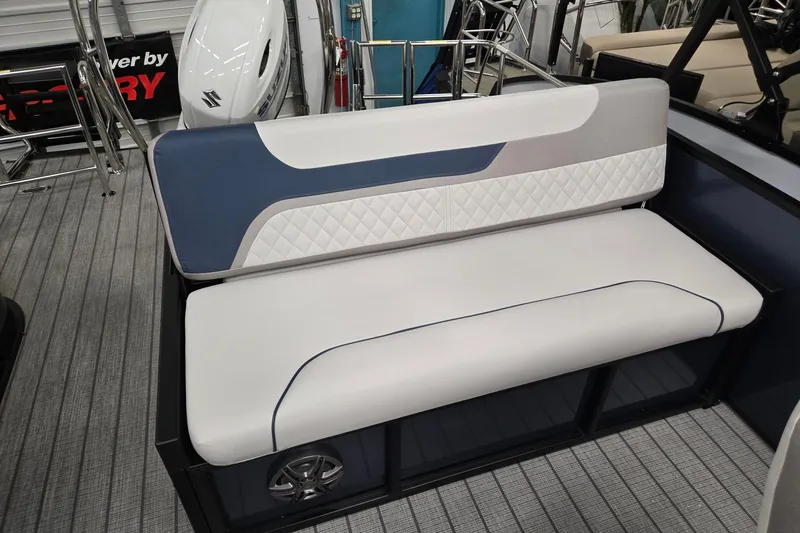 Slide: The Image of 2027 Godfrey Sweetwater 2286 SFLC boat seat with modern design and quilted upholstery. - 14