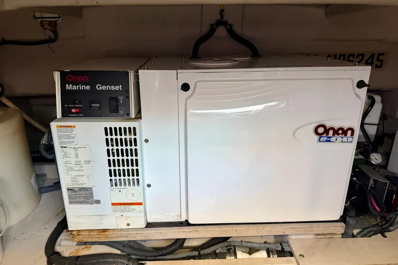 Slide: The Image of Onan marine generator in 2006 Sea Ray 52 Sundancer yacht engine room. - 55