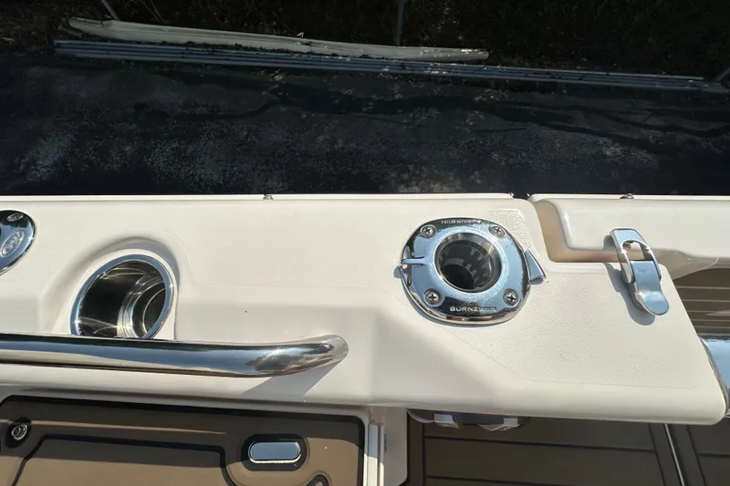 Slide: The Image of 2023 Grady-White 281 Coastal Explorer boat deck with stainless steel fittings. - 30