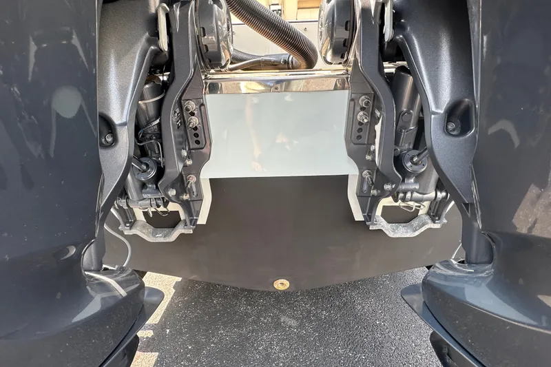 Slide: The Image of 2023 Grady-White 281 Coastal Explorer boat engine components close-up. - 41