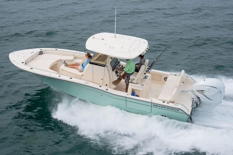 Slide: The Image of Manufacturer Provided Image: 2023 Grady-White 281 Coastal Explorer boat cruising on the ocean. - 45