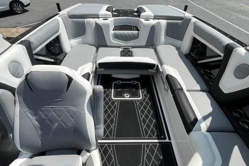 Slide: The Image of Luxurious interior of 2020 Tigé 23ZX boat with stylish seating and modern design. - 11