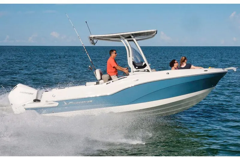 The Image of Manufacturer Provided Image: 2026 Finseeker 220 CC boat cruising on open water with passengers. - 0