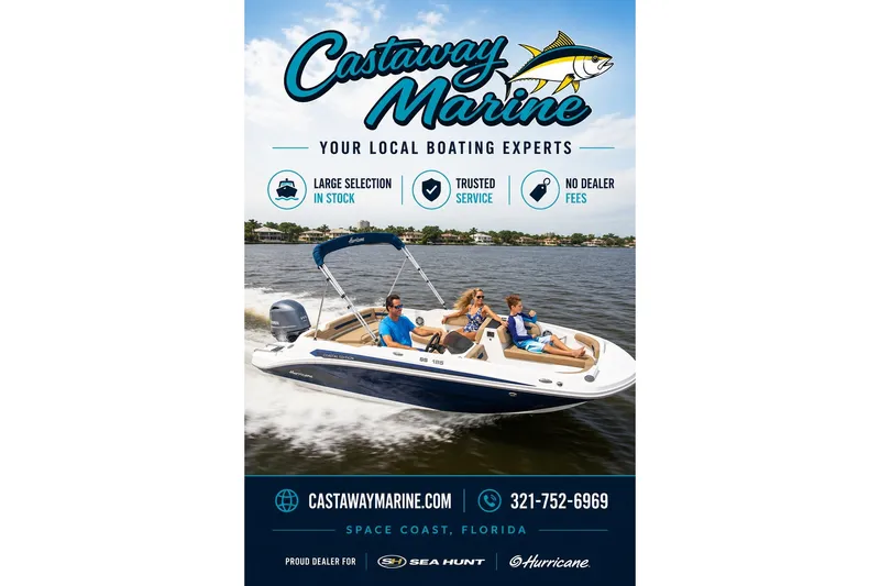 Slide: The Image of Family enjoying a ride on a 2027 Hurricane SunDeck 2400 OB boat by Castaway Marine. - 9