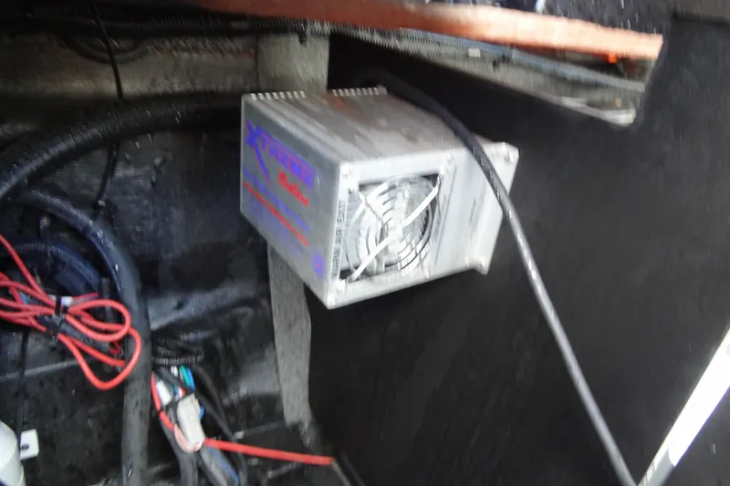 Slide: The Image of 2020 Axis A22 boat interior wiring and electronic component setup. - 38