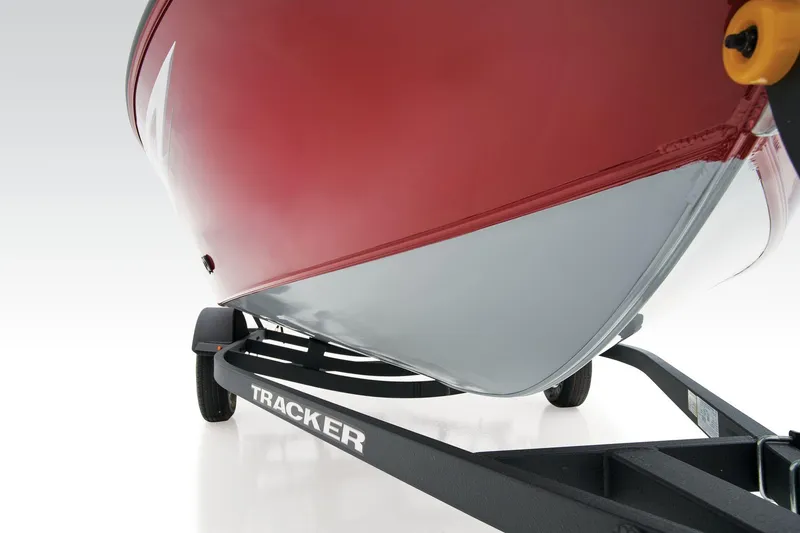 Slide: The Image of Manufacturer Provided Image: 2025 Tracker Pro Guide V-16 WT boat on trailer, red and gray hull. - 19