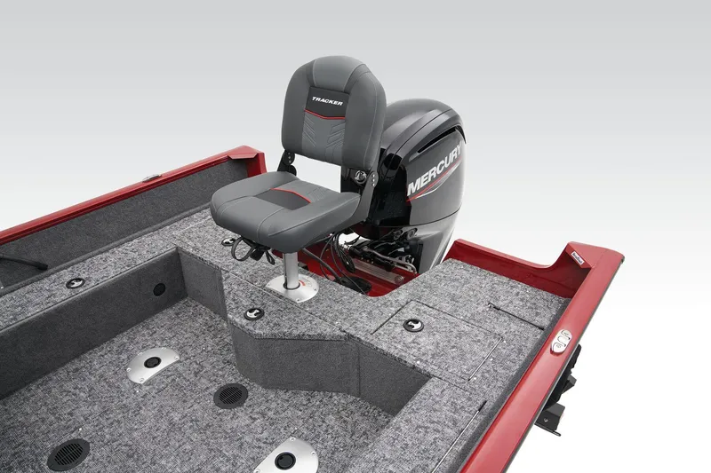 Slide: The Image of Manufacturer Provided Image: 2025 Tracker Pro Guide V-16 WT boat interior with Mercury engine and seating. - 42
