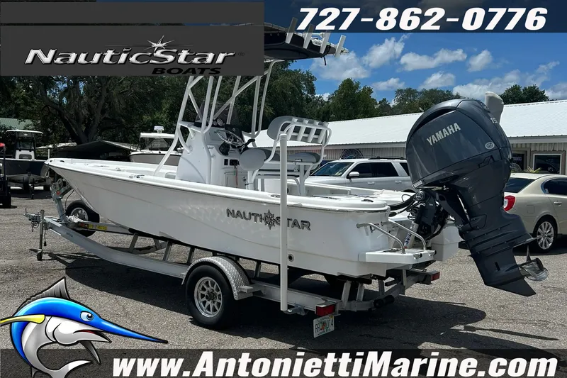 The Image of 2024 NauticStar 214 Bay boat with Yamaha engine on trailer at Antonietti Marine. - 1