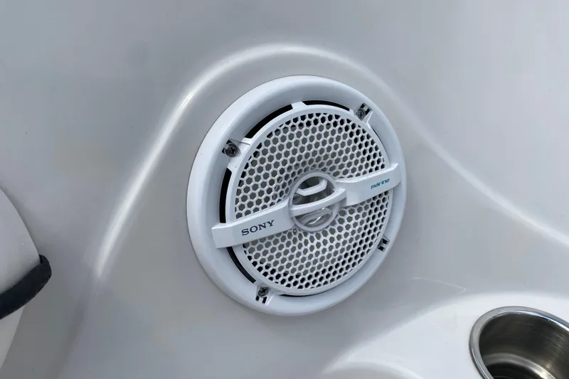 Slide: The Image of Sony marine speaker on 2008 Four Winns H220 boat interior. - 57