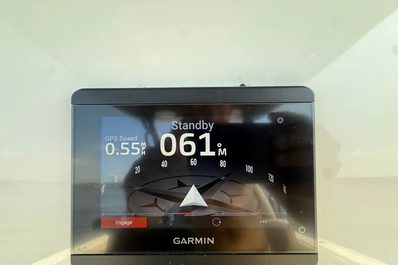 Slide: The Image of Garmin GPS display on 2019 Tidewater 320 CC Adventure, showing 0.55 MPH speed. - 10