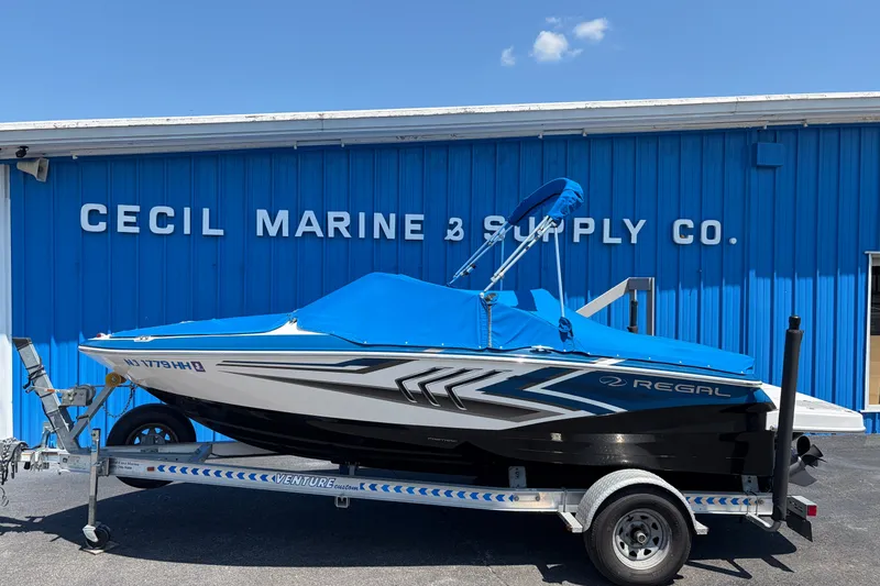 Slide: The Image of 2016 Regal 1900 ESX Bowrider boat on trailer at Cecil Marine & Supply Co. - 2