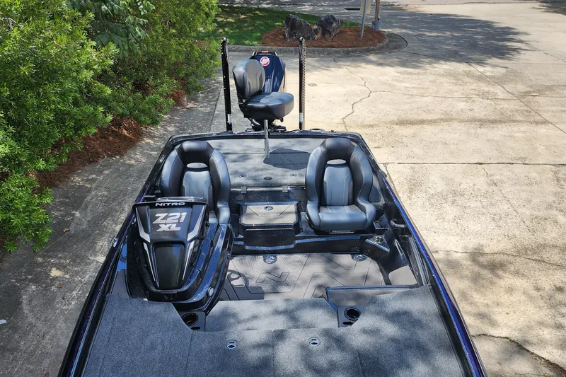 Slide: The Image of 2027 Nitro Z21 XL Pro boat with sleek seating and modern design. - 8