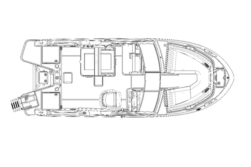 Slide: The Image of Manufacturer Provided Image: Top view schematic of 2026 Boston Whaler 210 Vantage boat layout. - 16