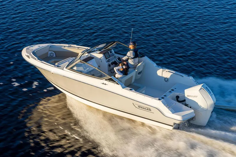 The Image of Manufacturer Provided Image: 2026 Boston Whaler 210 Vantage boat cruising on open water. - 0