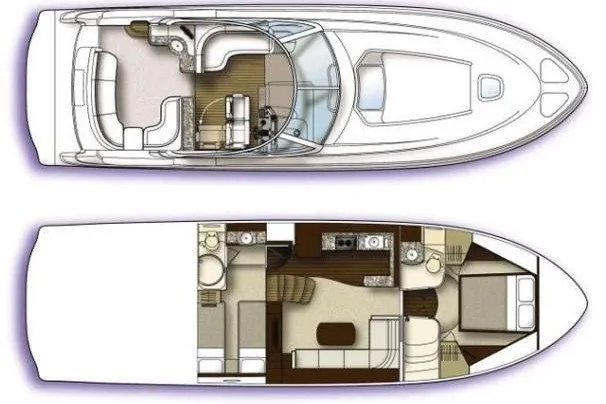Slide: The Image of 2007 Sea Ray 480 Sundancer yacht layout, featuring interior and exterior design. - 87