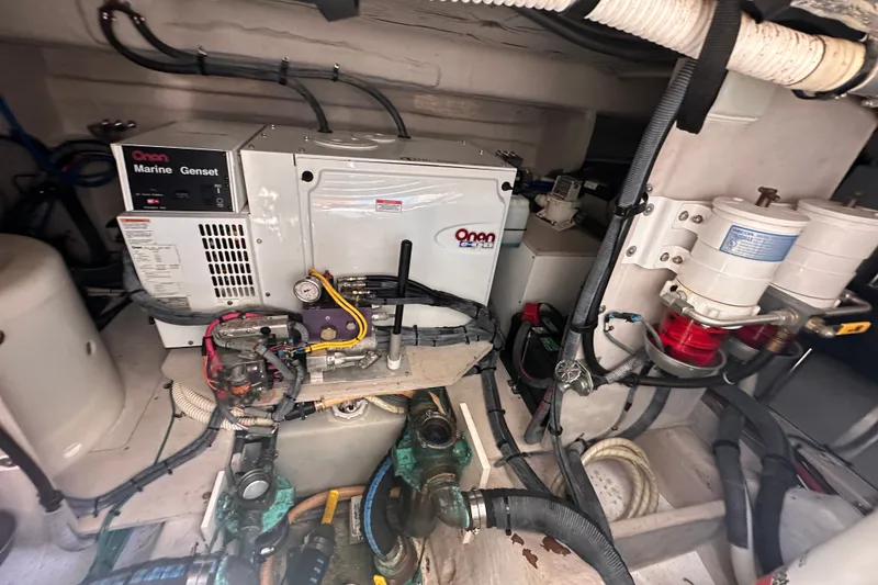 Slide: The Image of Engine room of 2007 Sea Ray 48 Sundancer with Onan Marine Genset. - 72