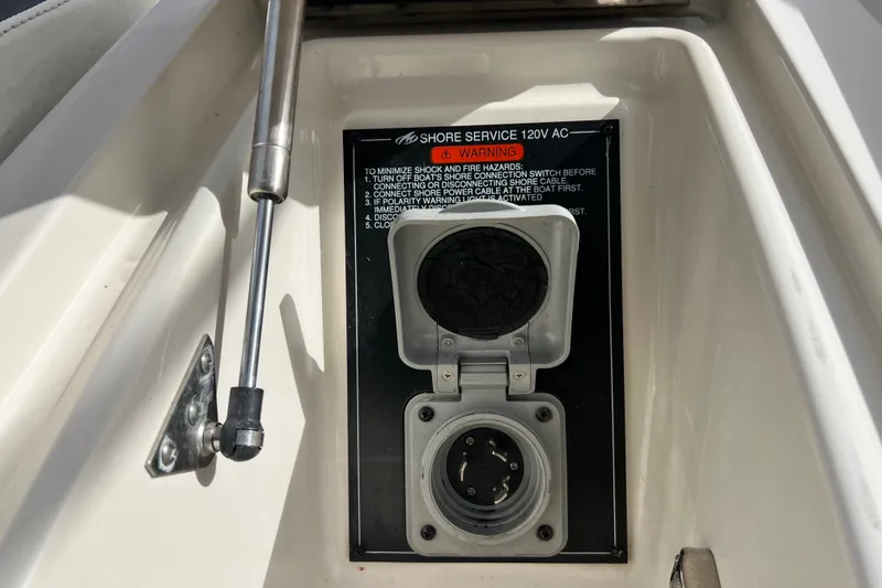 Slide: The Image of Shore power connection on a 2011 Monterey 328SS Super Sport boat. - 19