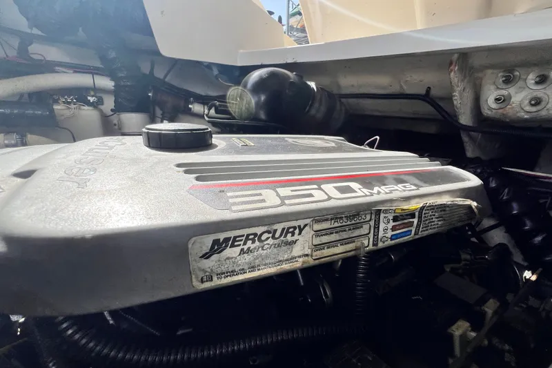 Slide: The Image of Engine compartment of a 2011 Monterey 328SS Super Sport with Mercury MerCruiser 350 MAG. - 45