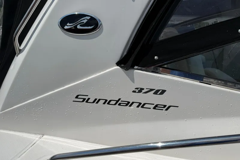 Slide: The Image of Close-up of Sea Ray Sundancer 350 yacht, model year 2008, with water droplets. - 6