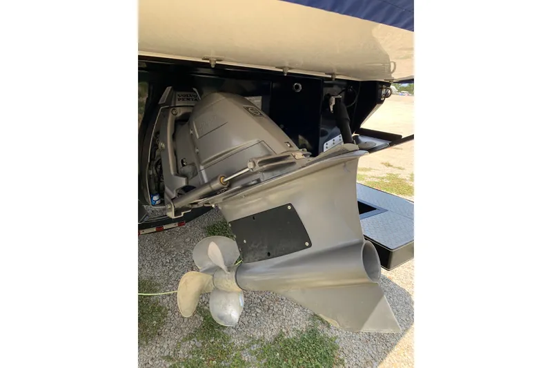 Slide: The Image of 2020 Regal LS6 Surf boat propeller and drive system close-up. - 70
