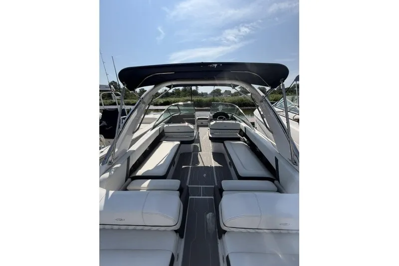 Slide: The Image of 2023 Regal 29 OBX boat interior with spacious seating and sleek design. - 20