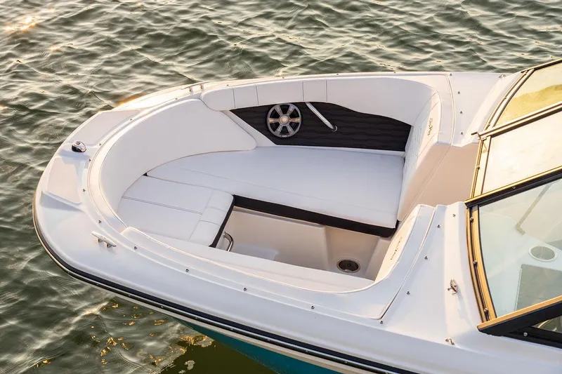 Slide: The Image of Manufacturer Provided Image: 2023 Sea Ray SPX 190 boat bow seating area on water. - 34