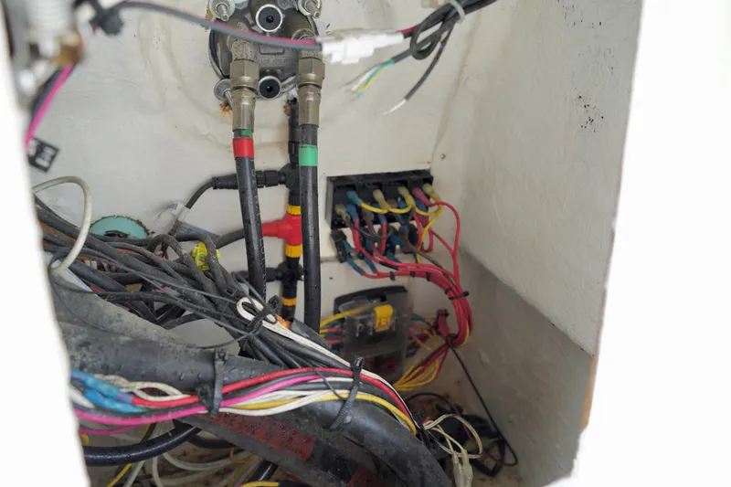 Slide: The Image of Electrical wiring inside a 2002 AB Inflatables Nautilus 11 DLX boat. - 10