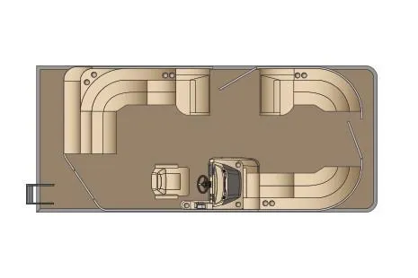 Slide: The Image of Manufacturer Provided Image: Top view of 2020 Harris Cruiser 210 pontoon boat layout. - 26
