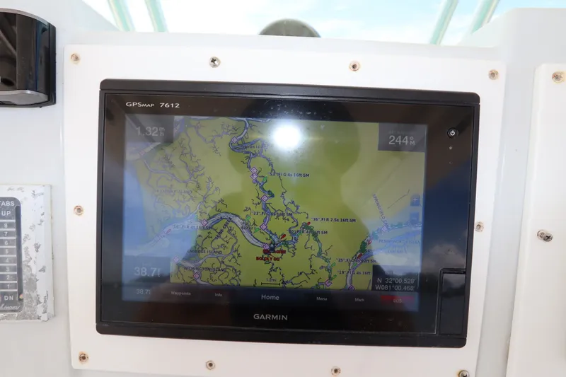 Slide: The Image of Garmin GPSMAP 7612 displaying navigation map on 2009 Hydra-Sports 4100 VSF boat. - 42