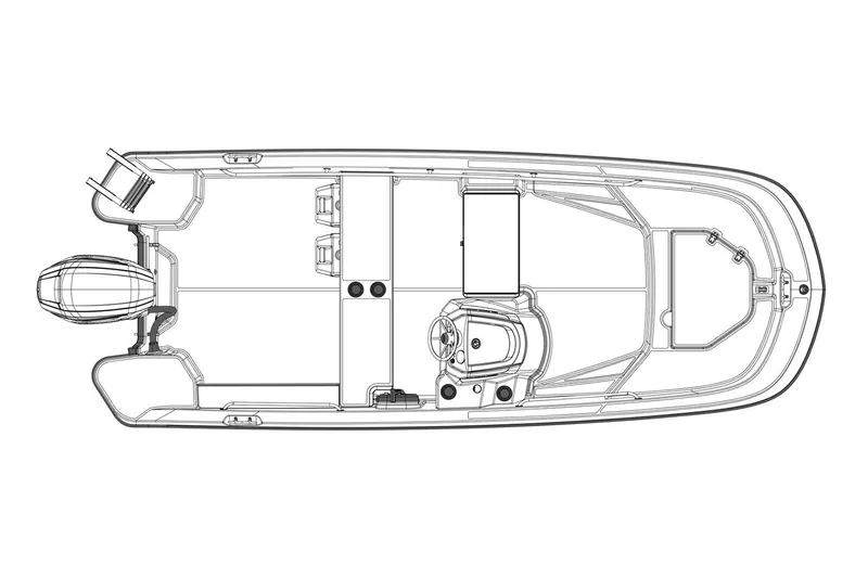 Slide: The Image of Manufacturer Provided Image: Top view schematic of 2026 Boston Whaler 160 Super Sport boat layout. - 13