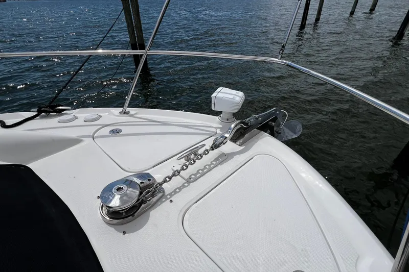Slide: The Image of Bow of 2006 Sea Ray 40 Motor Yacht with anchor chain and winch. - 50