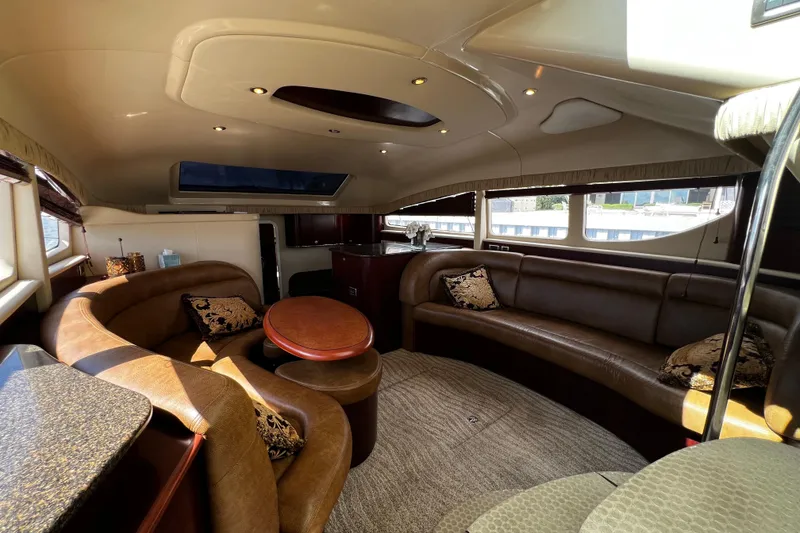Slide: The Image of Luxurious interior of a 2006 Sea Ray 40 Motor Yacht with elegant seating and decor. - 28