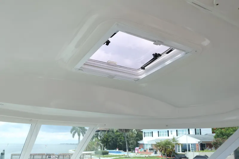 Slide: The Image of Skylight view from 2006 Sea Ray 40 Motor Yacht, showcasing exterior scenery. - 26