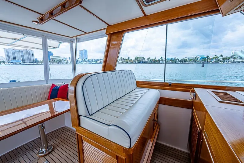Slide: The Image of Interior of 2001 Grand Banks 49 Eastbay HX yacht with waterfront view. - 27
