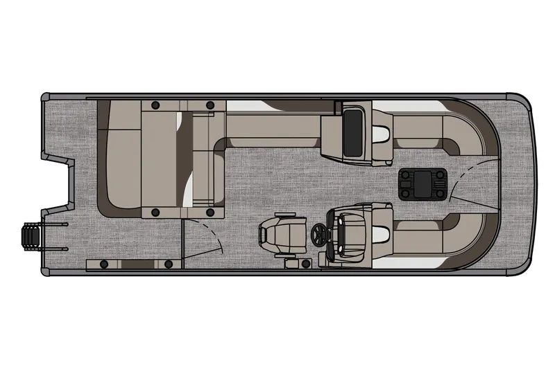 Slide: The Image of Manufacturer Provided Image: 2026 Tahoe Pontoon LTZ Versatile Rear Bench Wind Shield 23, top view layout. - 5