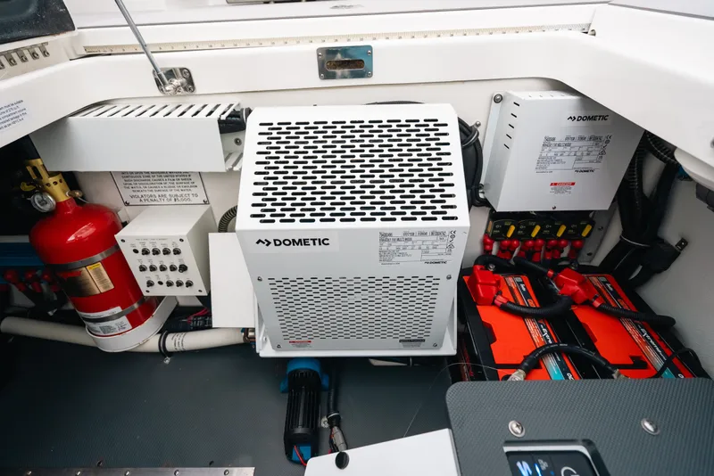 Slide: The Image of Electrical system and components inside a 2026 Formula 387 Center Console Fish boat. - 38
